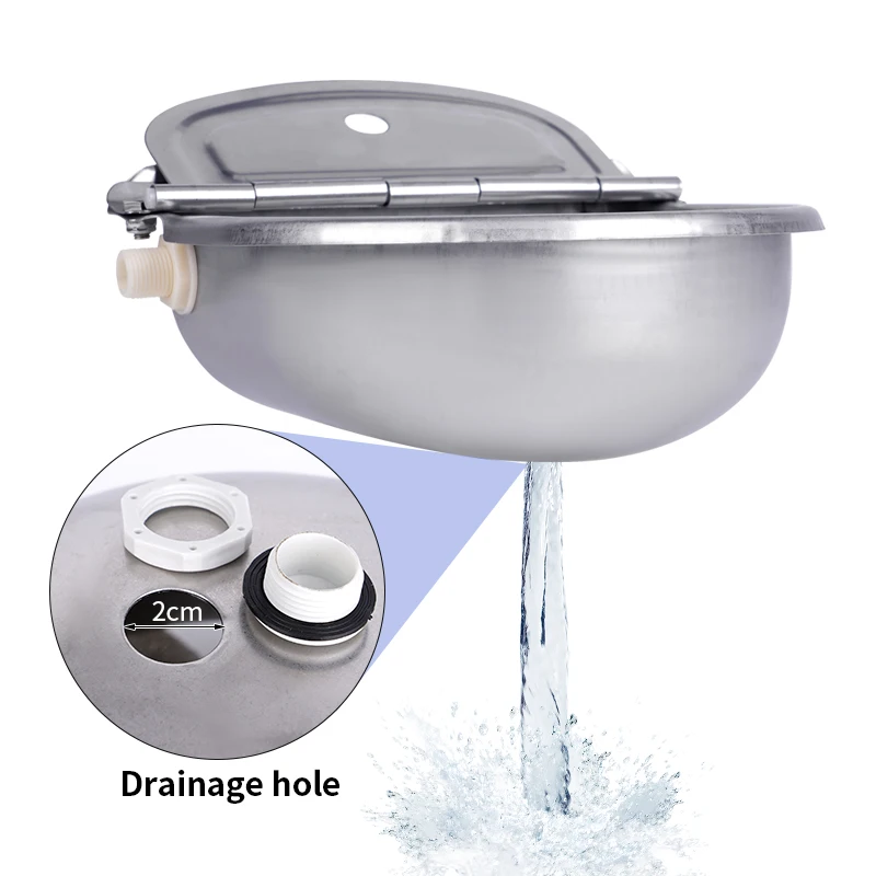 Cuencos de agua para vacas de acero inoxidable, cuencos para beber automáticos con cuenco flotante, salida de agua para perros, ganado, ovejas, bebedero, suministros agrícolas - imagen 3
