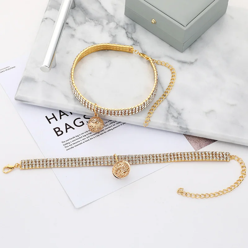 Collar ajustable para gatos con campana, Collar dorado de lujo para mascotas, Collar de cristal para gatos, perros pequeños, gatitos, joyería para gatos, accesorios para gatos - imagen 4