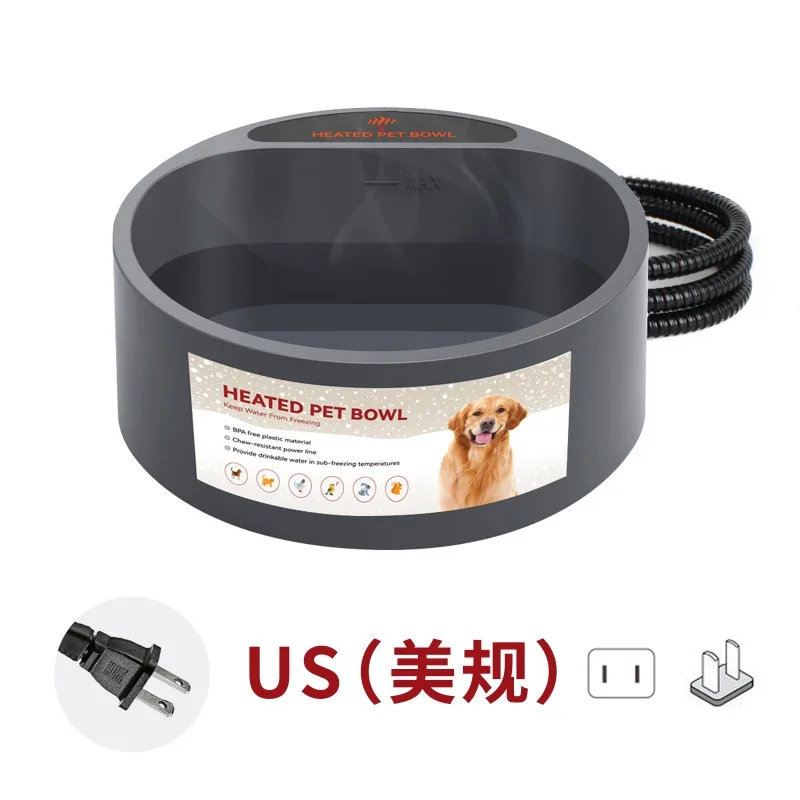 Cuenco de agua calentada para interiores y exteriores para mascotas, dispensadores de agua de temperatura constante, plato de comida inteligente para perros, suministros de alimentación para mascotas, accesorios - imagen 5