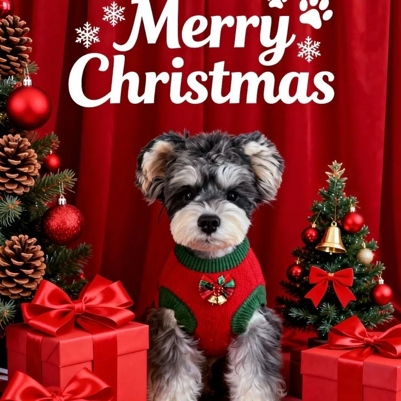 Ropa para mascotas, suéter de Navidad para perros y gatos, suéter de punto colorido cálido y cómodo para otoño e invierno, tiras rojas y verdes - imagen 3