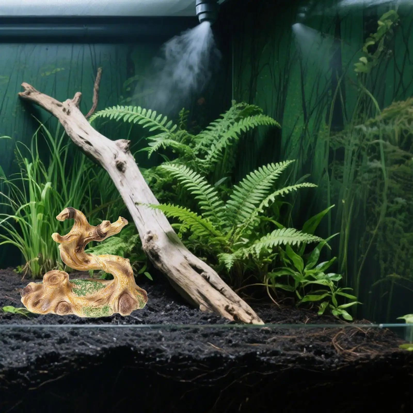 Decoración de rama de tronco de escalada, decoración de hábitat para rana, Gecko, mascotas pequeñas arbórales