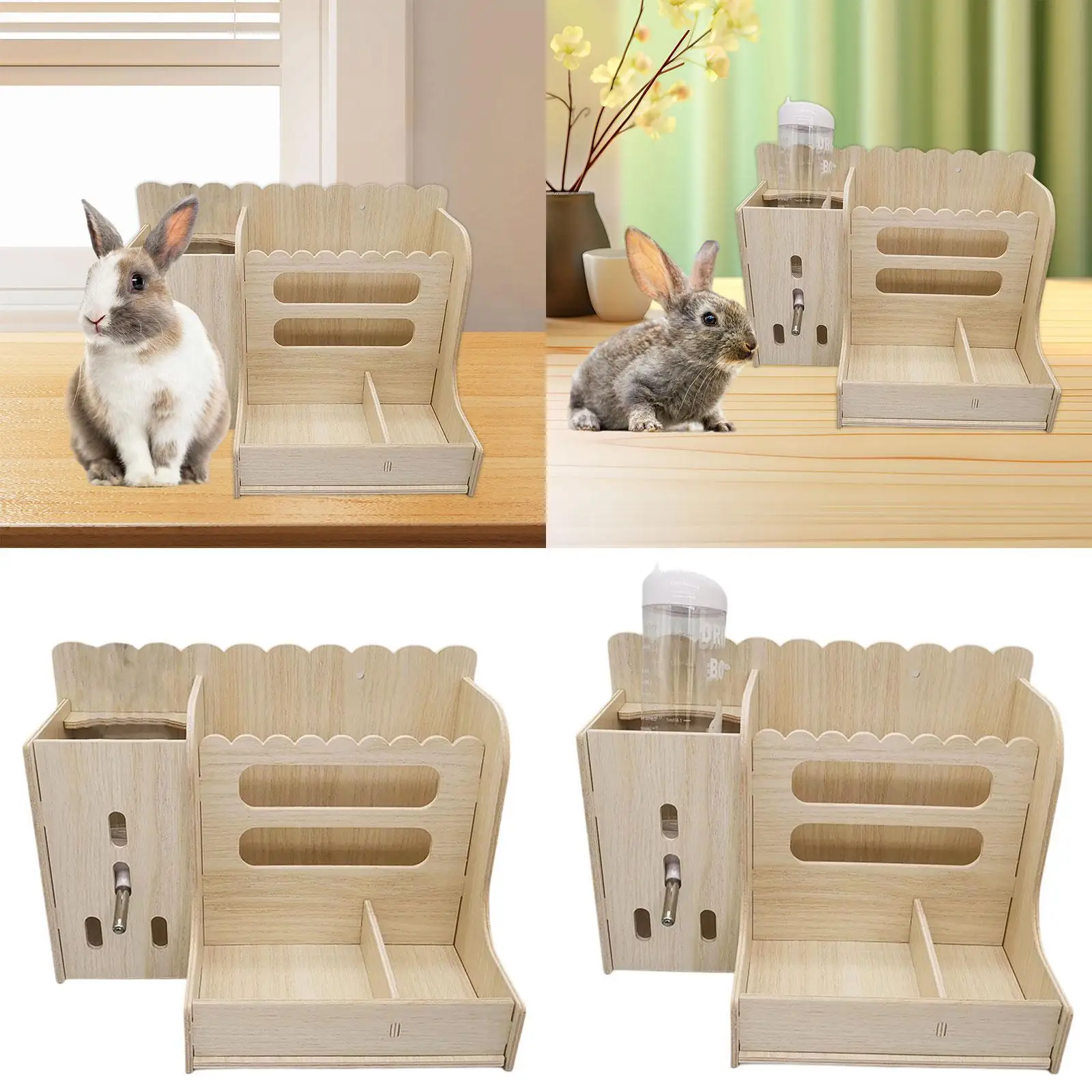 Rabbits Wooden Hay Racks Wooden Food Manger for Small Pets Hedgehog Chinchilla