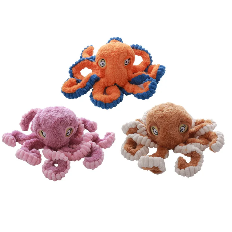 Juguetes creativos de peluche con forma de pulpo para perros pequeños y grandes, juguetes interactivos resistentes a mordeduras para perros, productos para mascotas - imagen 5