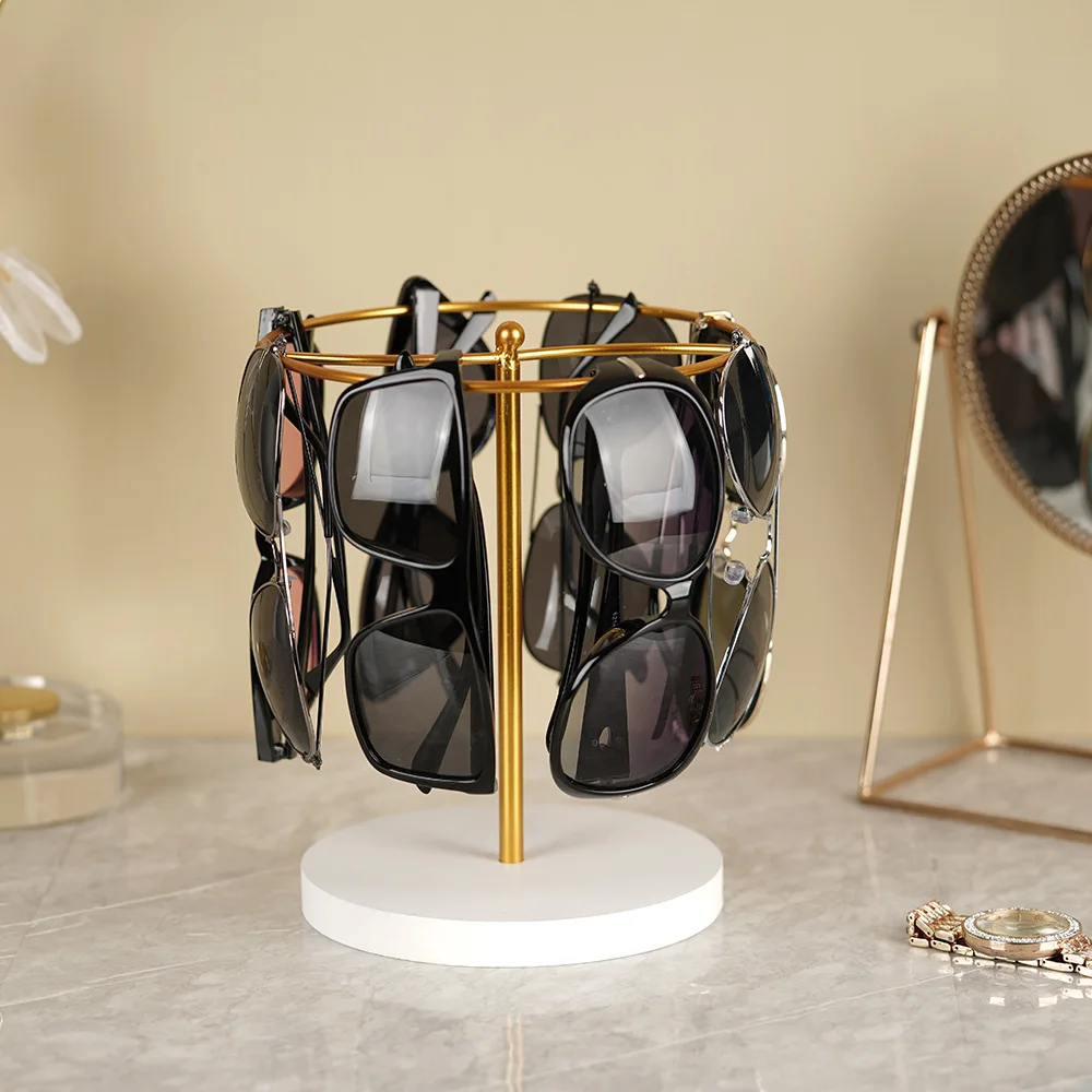 Calidad con Base antideslizante, soporte para almacenamiento de gafas de sol, estante de Metal para ahorro de espacio, organizadores de gafas de escritorio, soporte para dormitorio