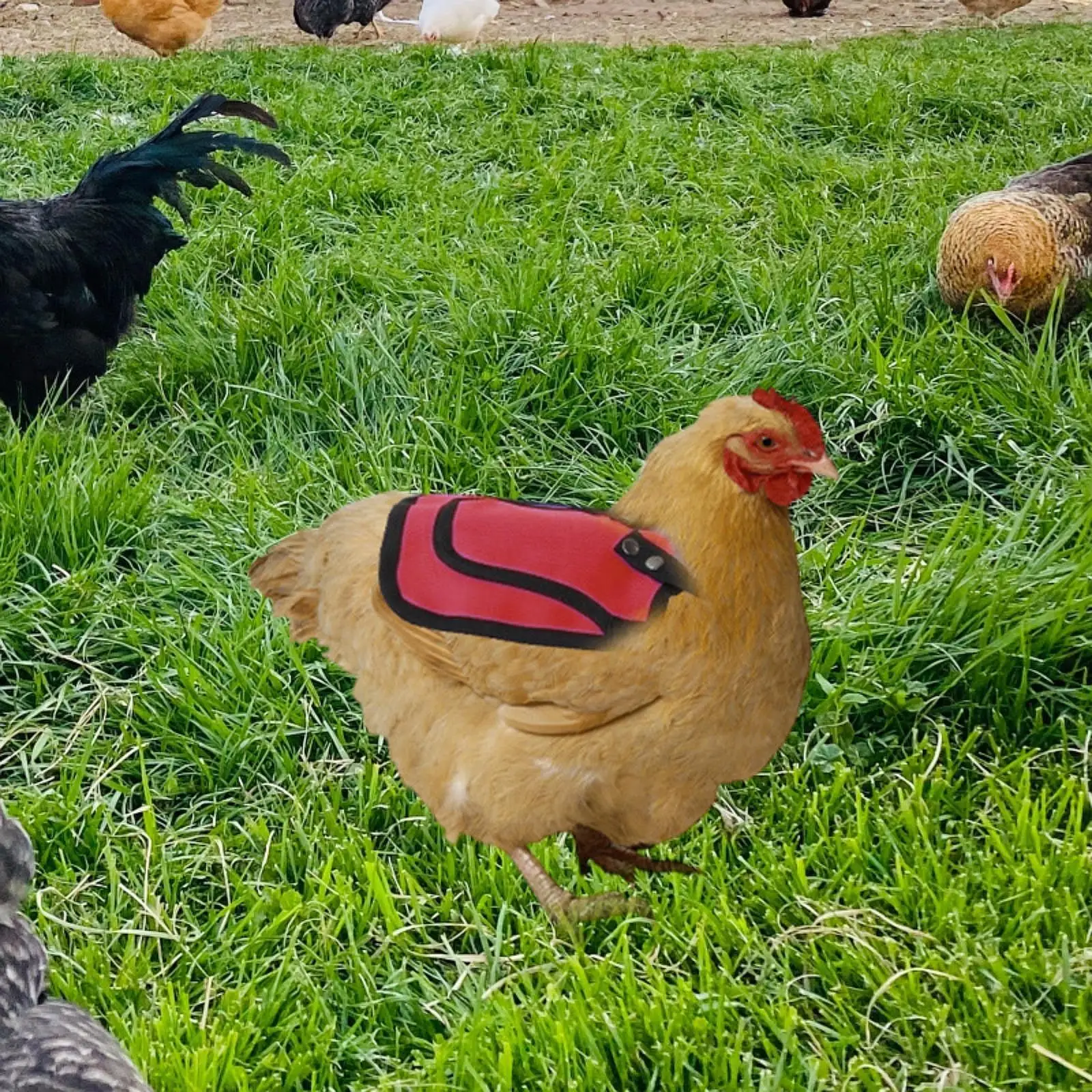 Chicken Saddle Accessories Adjustable with Metal Buckles Feather Protector