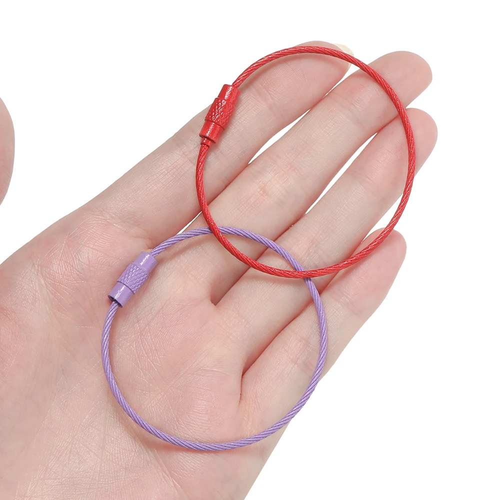 LLavero de hierro de 50mm, anillos coloridos, bloqueo de tornillo para fabricación de joyas, llavero, accesorios DIY - imagen 3