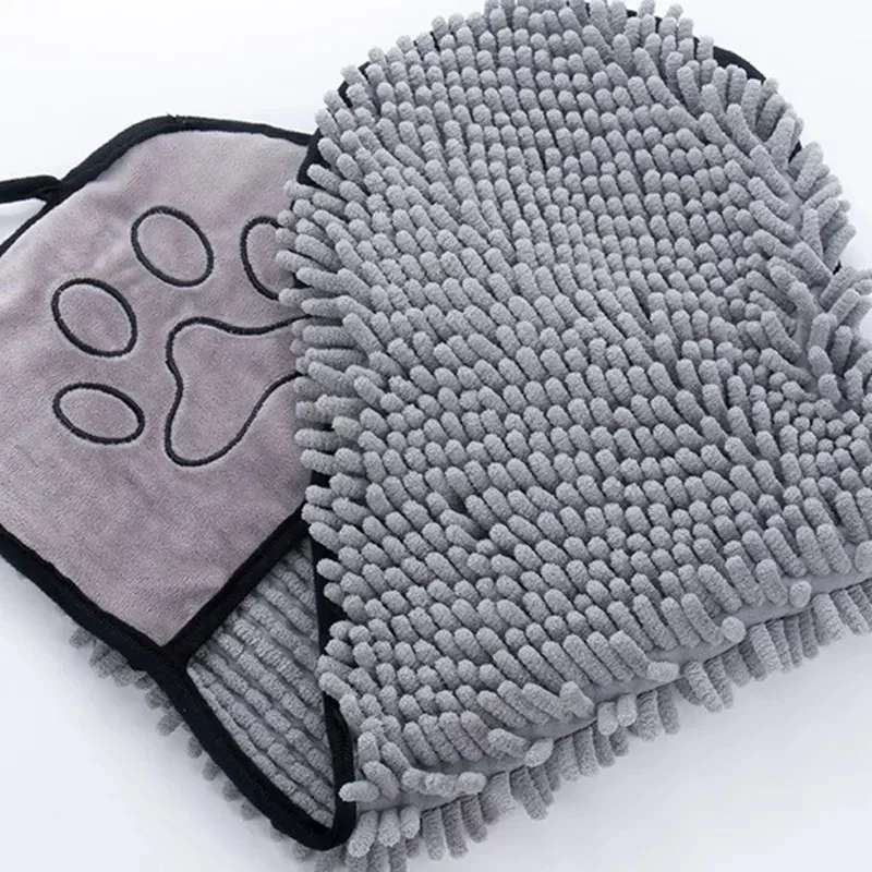 Toalla para perro, Toalla para mascotas de secado rápido, bata de baño de fibra suave absorbente, Toalla de baño para gatos, práctico paño de limpieza para mascotas, accesorios para perros - imagen 5
