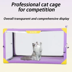 Jaula de competicion plegable para gatos - transpirable y transparente