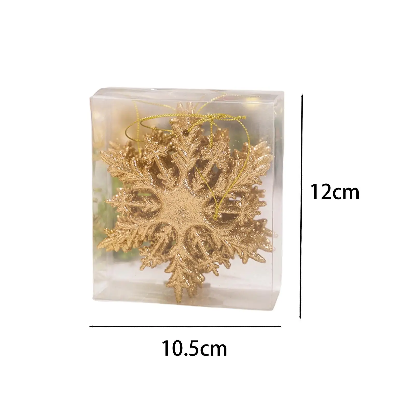 6 Pieces Christmas Glittering Snowflake Ornaments for Xmas Tree Accessories