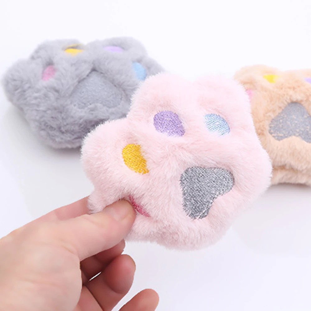 Juguete de peluche de gato en forma de pata, juguete interactivo de lana Coral para masticar mascotas, limpieza de dientes de gatito, almohada de gato resistente a mordeduras, 1 ud. - imagen 4