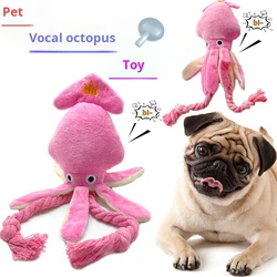 Peluches pulpo rosa juguete sonido para perro – limpia molares