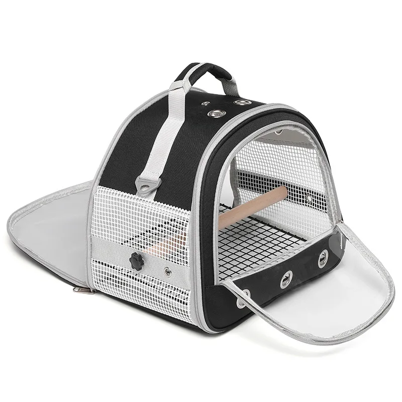 Bolsa de transporte para loros al aire libre, conjunto de jaula para pájaros, bandolera, diseño de lujo transpirable, Kit de jaula para pájaros, suministros portátiles para mascotas de viaje - imagen 2