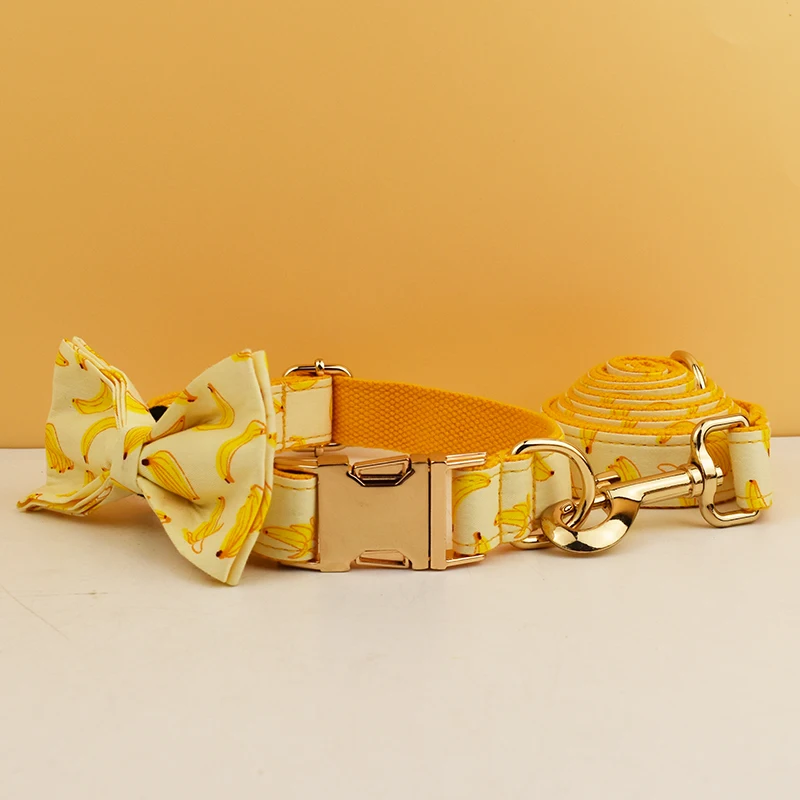 Collar de pajarita con estampado de frutas para perro, suministros para mascotas, diseño personalizado, táctico de lujo - imagen 4
