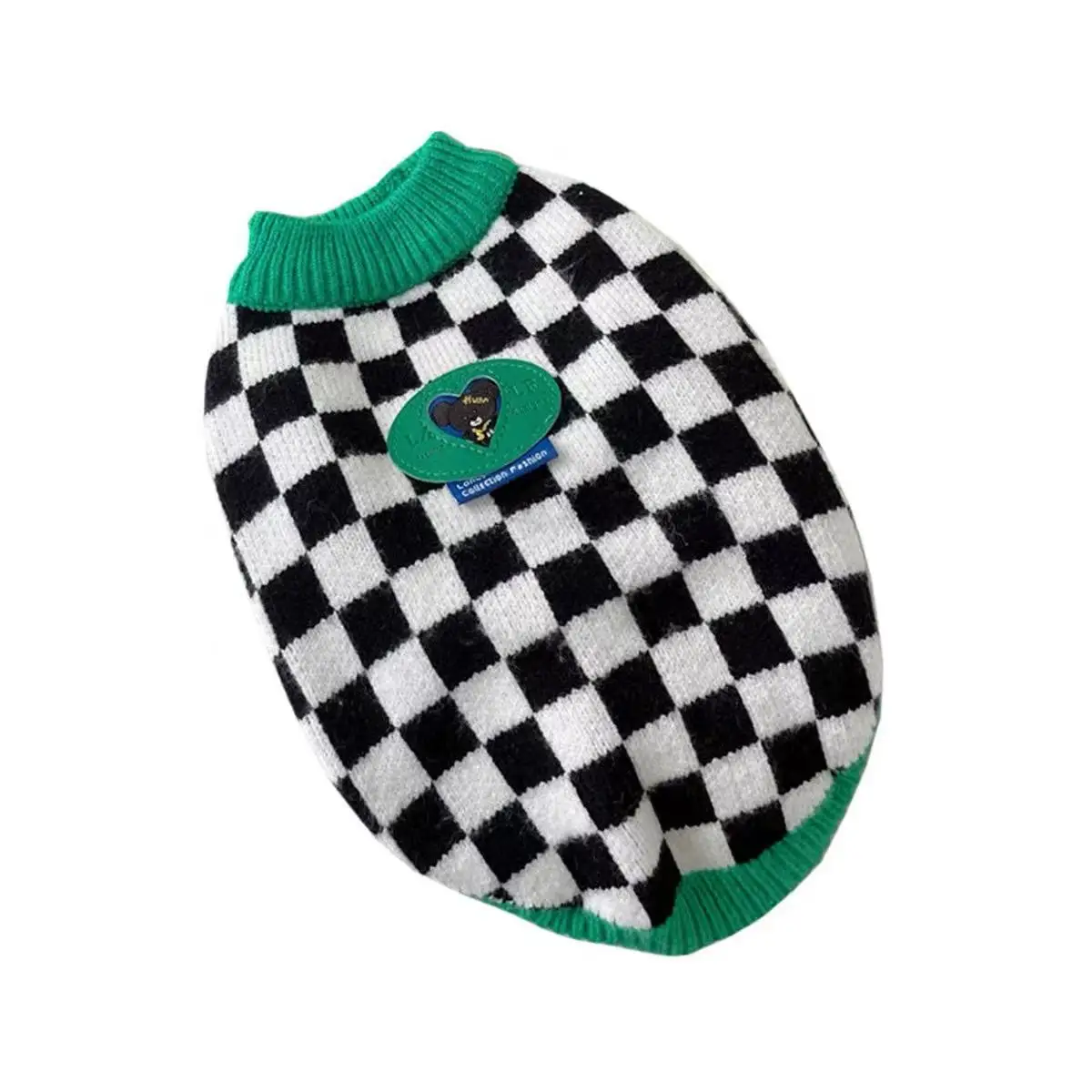 Ropa para perro Wiener en invierno, abrigo suave de tablero de ajedrez, sudadera gruesa verde y negra para perro salchicha, disfraz dulce para tejón - imagen 5