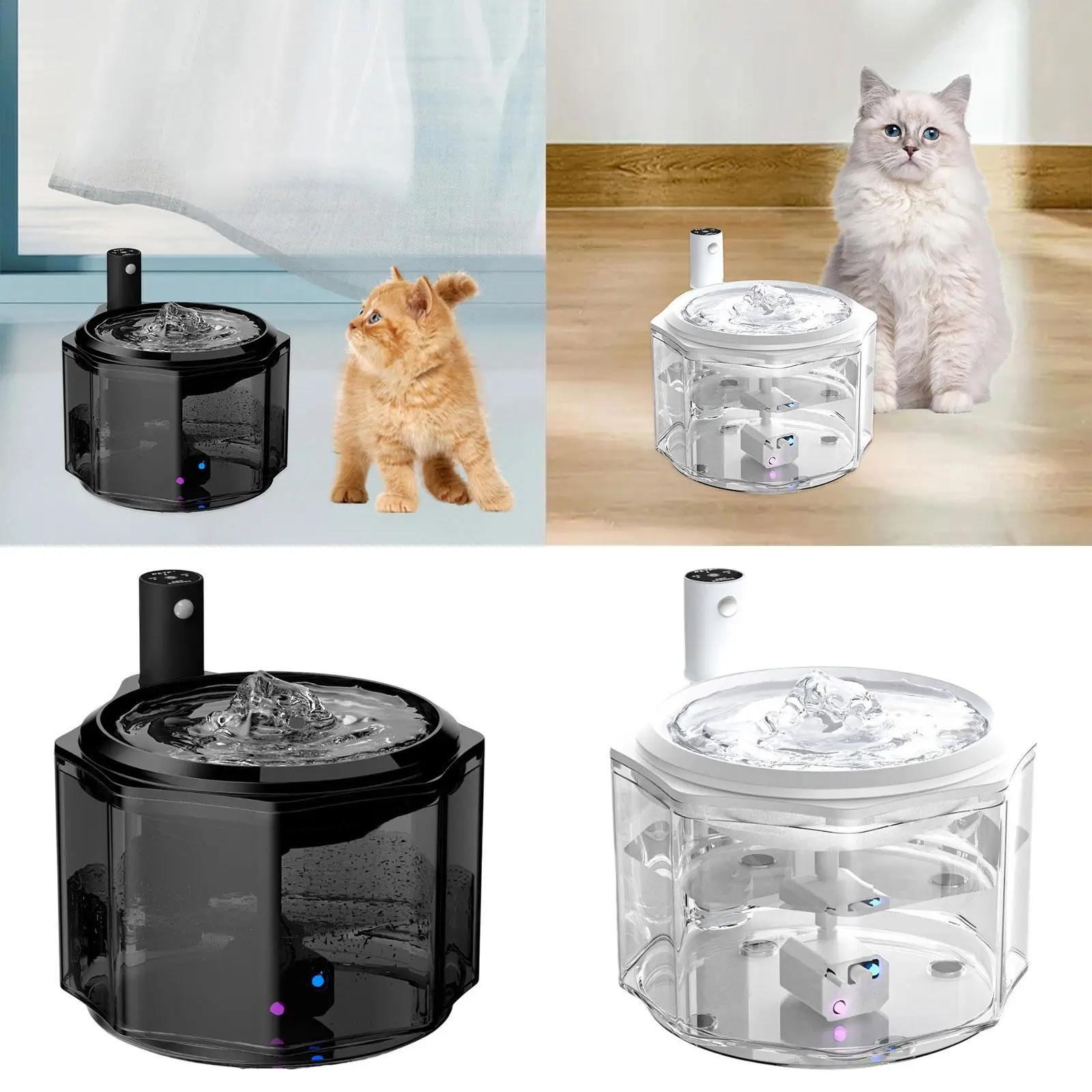 Cat Water Fountain Silent Pet Water Fountain for Multiple Pets Kitten Dogs