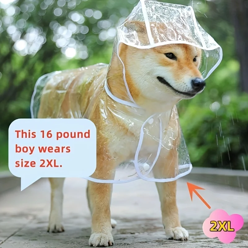 Poncho impermeable de plástico transparente con capucha para mascotas, juguete para perros pequeños y gatos, solo ropa, 1 unidad