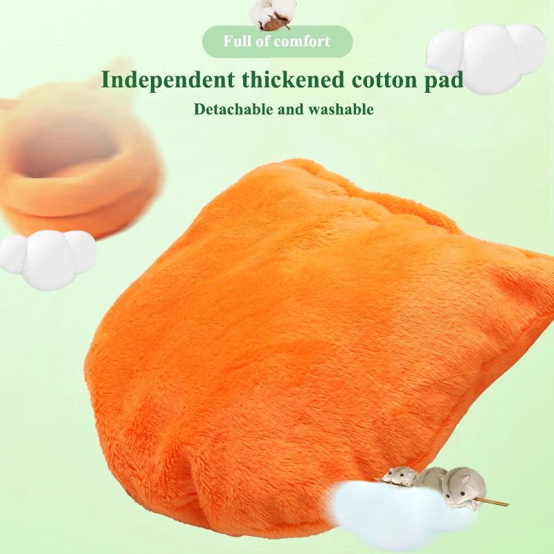 Nido de algodón cálido para mascotas pequeñas, nido de hámster para todo el año, rama de flores, ratón, conejillo de indias, bolsa de miel, planeador, cerdo holandés, suministros para mascotas - imagen 3
