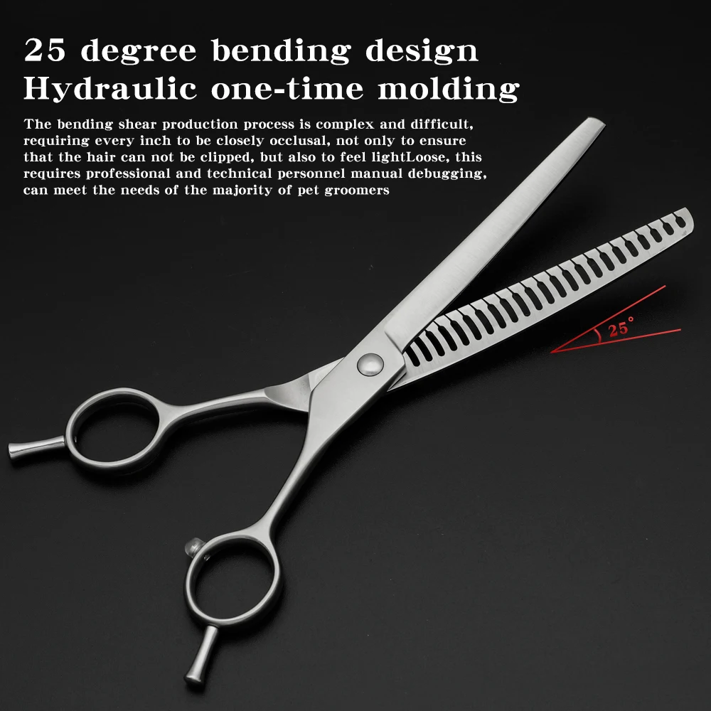 Tijeras curvadas de espina de pescado para el cuidado de mascotas de alta calidad (7.0 pulgadas) - Material VG10 importado, herramienta profesional para el cuidado de perros - imagen 3