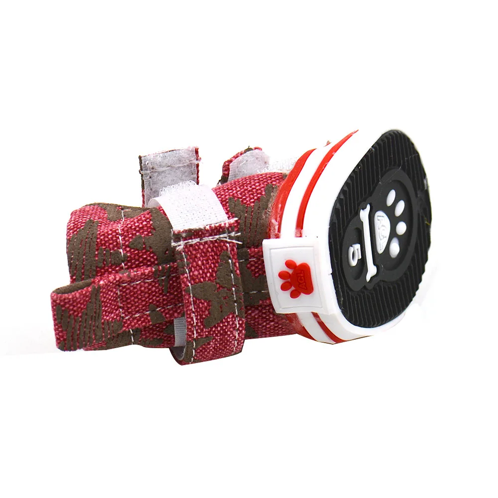 Zapatos de mezclilla transpirables con doble palo mágico para mascotas, zapatos antideslizantes para cachorros, patrón de estrellas, 4 piezas por juego - imagen 5