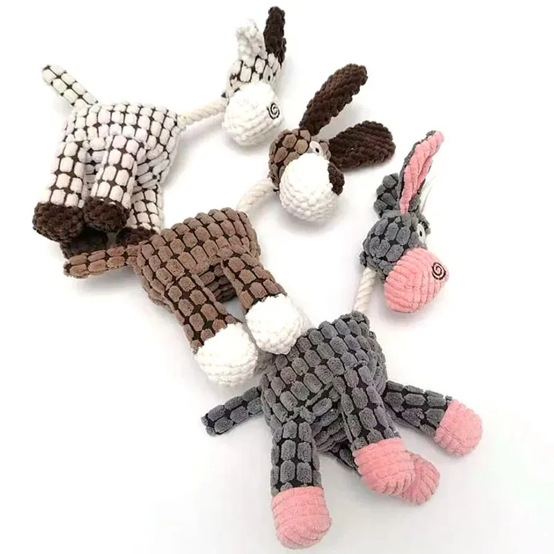Juguetes de peluche para mascotas, burro chirriante, juguete de peluche para perros, masticar, silbido, ardilla involucrada, juguetes para perros, suministros para masticar gatos