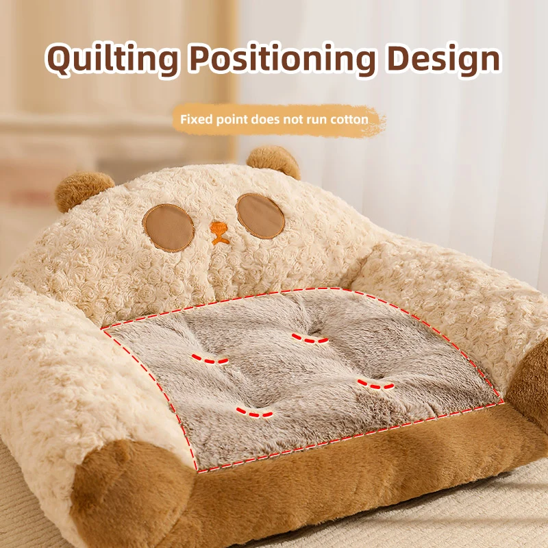 HOOPET-sofá moderno de felpa para mascotas, perrera gruesa de felpa para perros, perrera para gatos, cómoda cama cálida para dormir para mascotas, hogar de lujo para mascotas - imagen 4