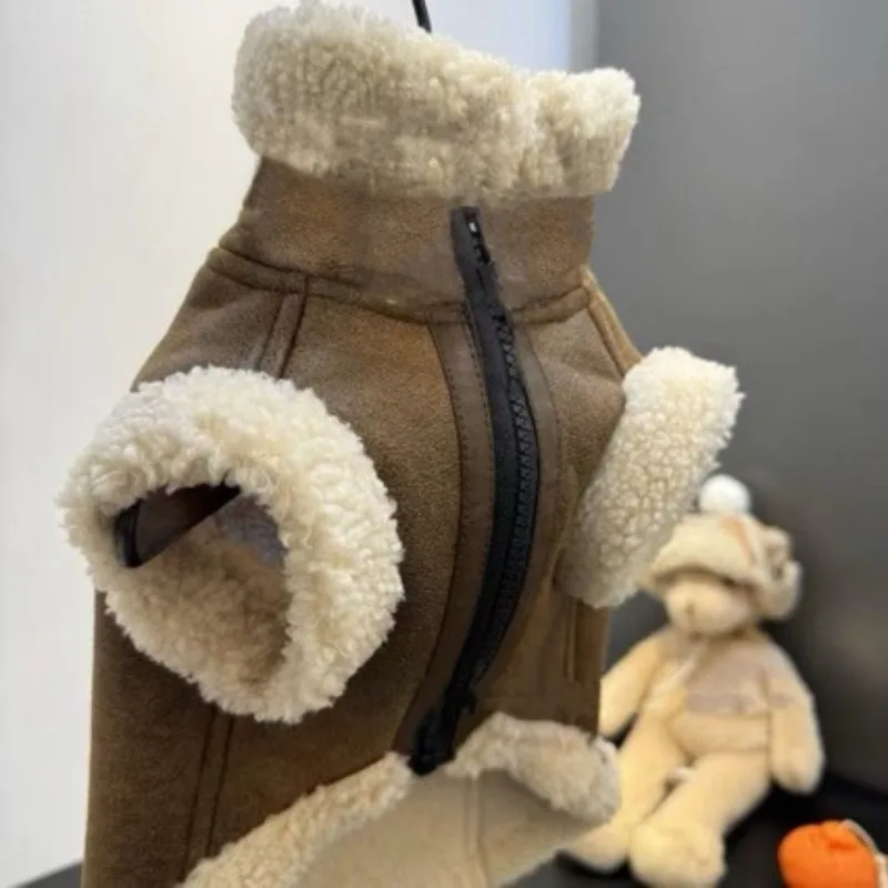 Chaleco acolchado para mascotas, ropa para perros de Color sólido, abrigo de algodón cálido para invierno, chaqueta sin mangas para perros pequeños con hebilla de tracción