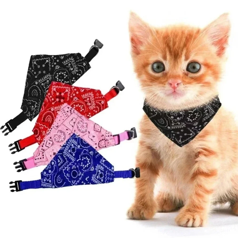 Collar para gato, Baberos para mascotas, corbata ajustable para perro y gato, corbata Triangular para Saliva, bufanda, Bandana para perro, Collar, babero triangular, pañuelo para el cuello