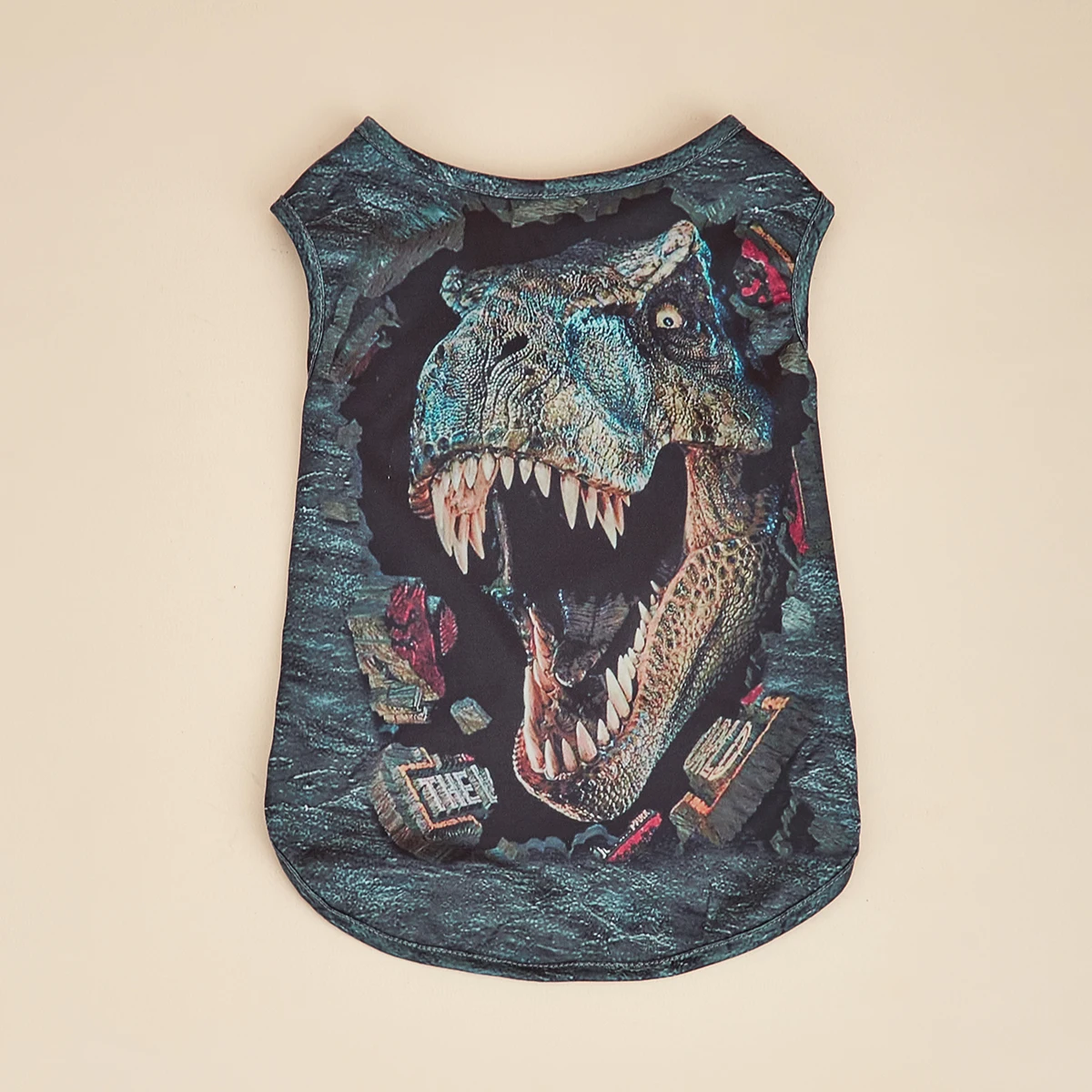 Camisas para perros impresas en 3D, chaleco estampado con patrón de dinosaurio fresco para perros pequeños, disfraz, pijamas para perros, regalo para cachorros, ropa para mascotas - imagen 3