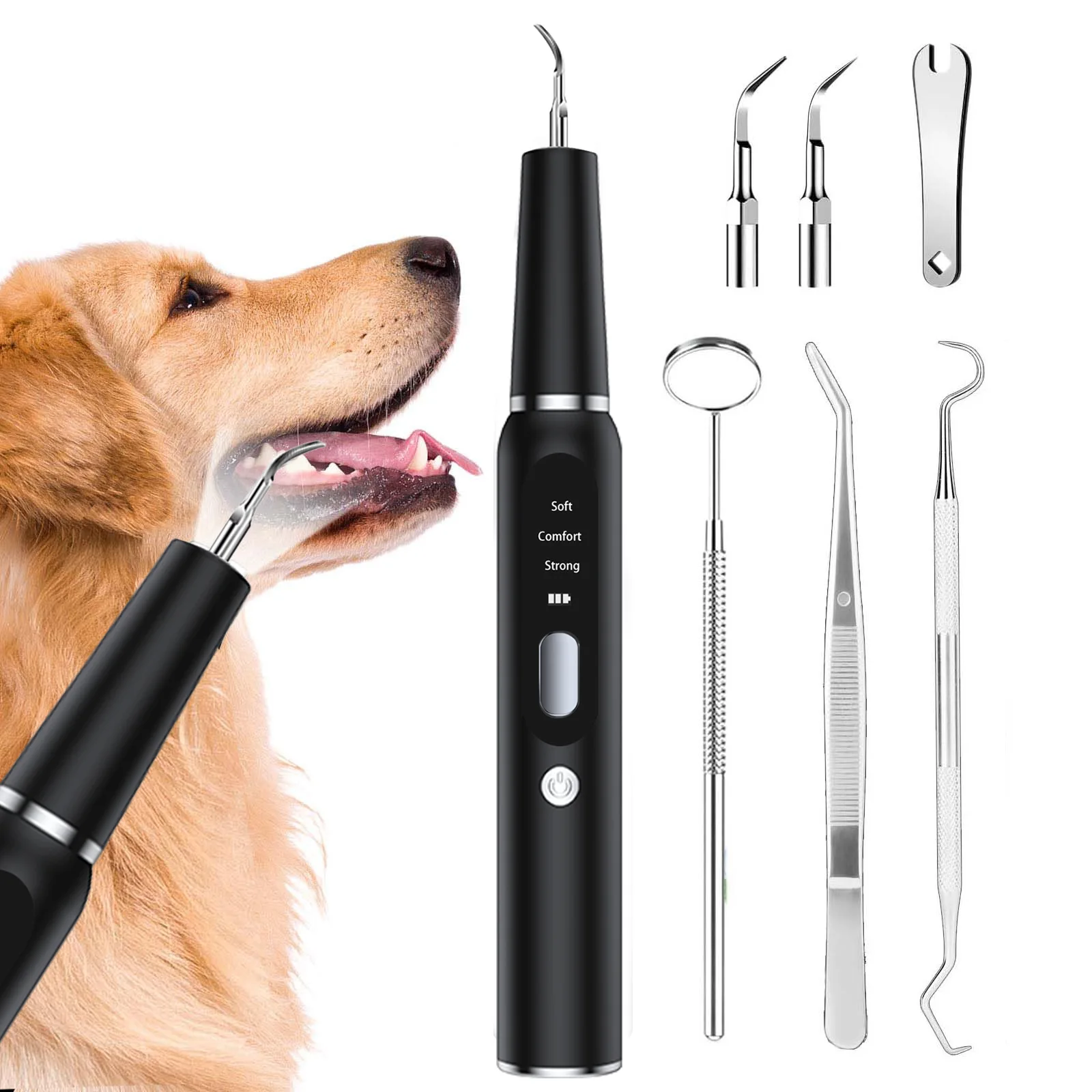 Eliminador de cálculo para perros, depurador ultrasónico para mascotas, herramienta de limpieza de dientes de gato, artefacto, máquina de fregado Dental, productos para mascotas - imagen 3