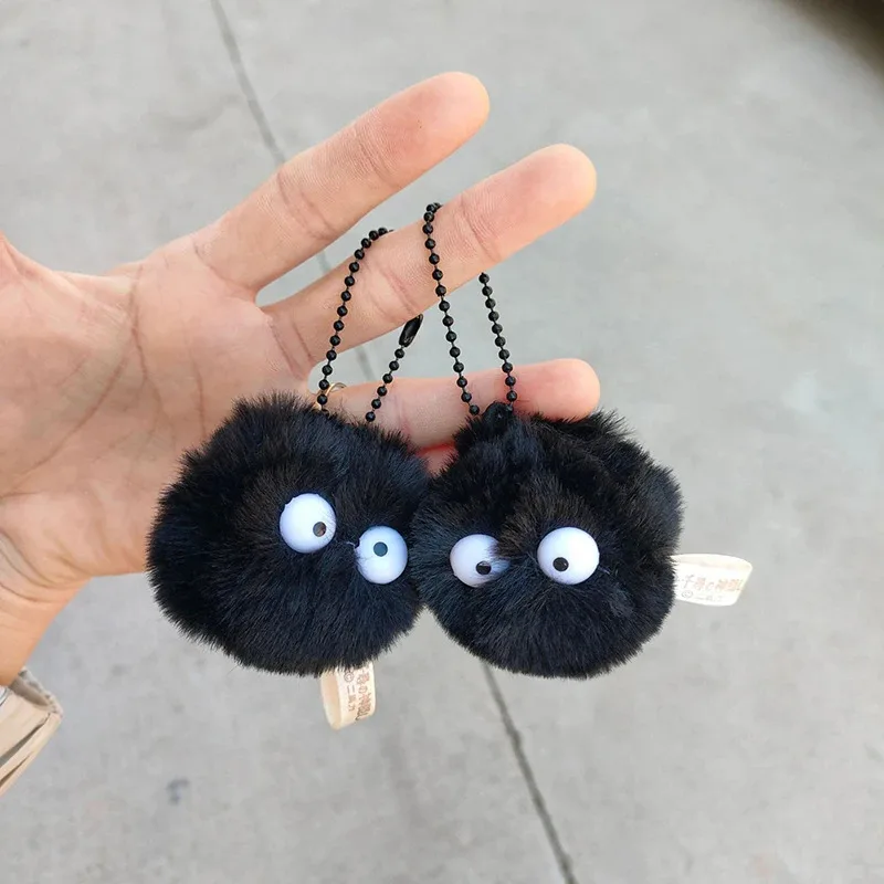 Llaveros con colgante de briquetas pequeñas de felpa, accesorios para bolso, dijes, accesorio para monedero para fanáticos de los cómic Miyazaki Hayao, 3 uds.