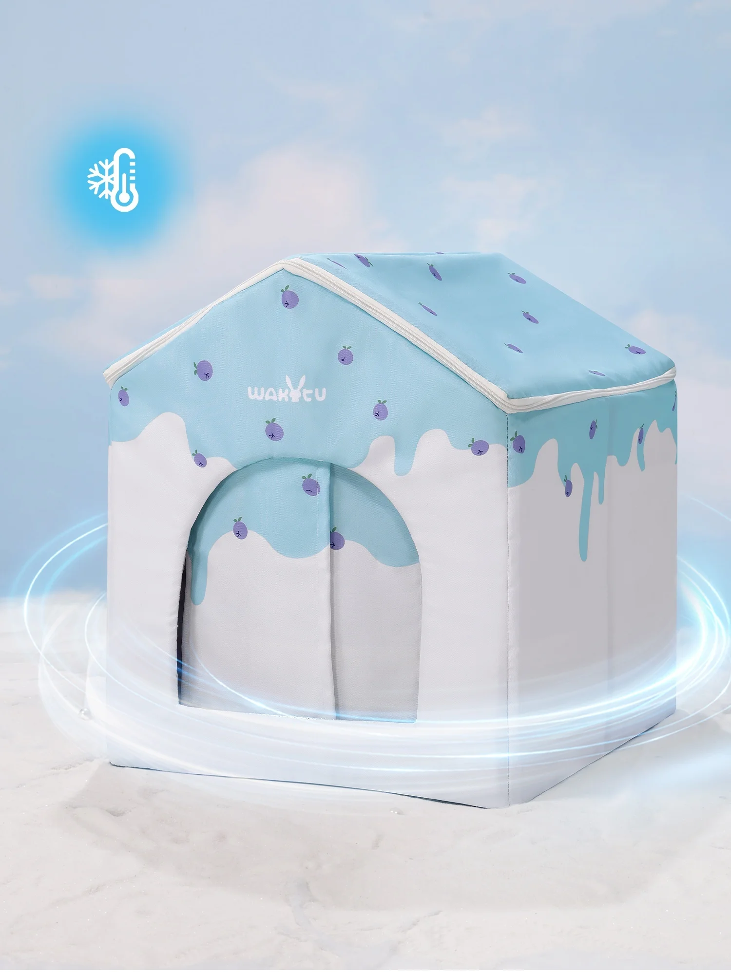 Casa refrescante de verano para gatos, casa de hielo para mascotas, aire acondicionado para gatos y perros pequeños, plegable y duradera para todas las estaciones - imagen 3