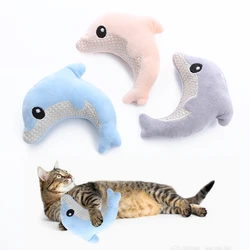 Juguete delfín con hierba gatera para gatos – Peluche mordedor