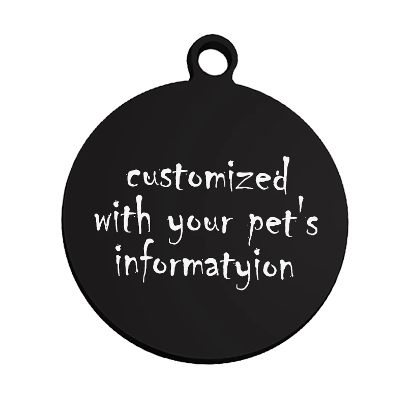 Etiquetas negras personalizadas con nombre de mascota, personalización de Halloween, etiquetas para perros y gatos, accesorios para Collar de gato, etiqueta para perro de identificación de mascota, collares, etiqueta de acero - imagen 2