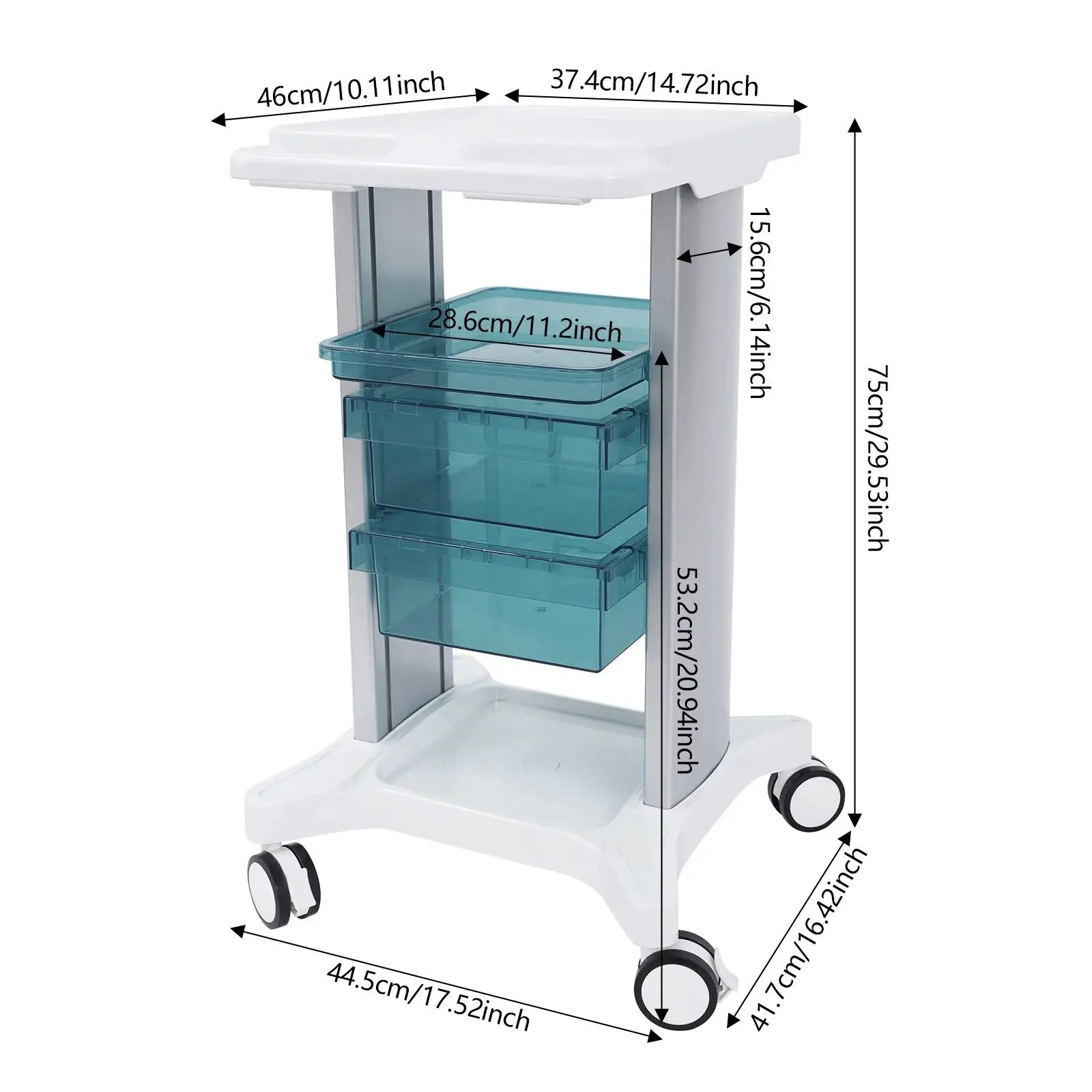 Rolling Beauty Instrument Storage Cart with Pull Out Drawers for Makeup, Hair Rolling Beauty Instrument Storage Cart with Pull Out Drawers for Makeup, Hair