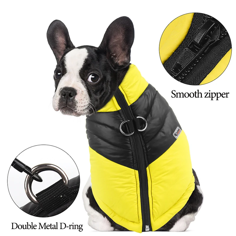 Ropa impermeable para perros pequeños y grandes, chaqueta reflectante, abrigo cálido para cachorros, disfraz de Bulldog Francés, caniche, Labrador, trajes de Pug - imagen 3