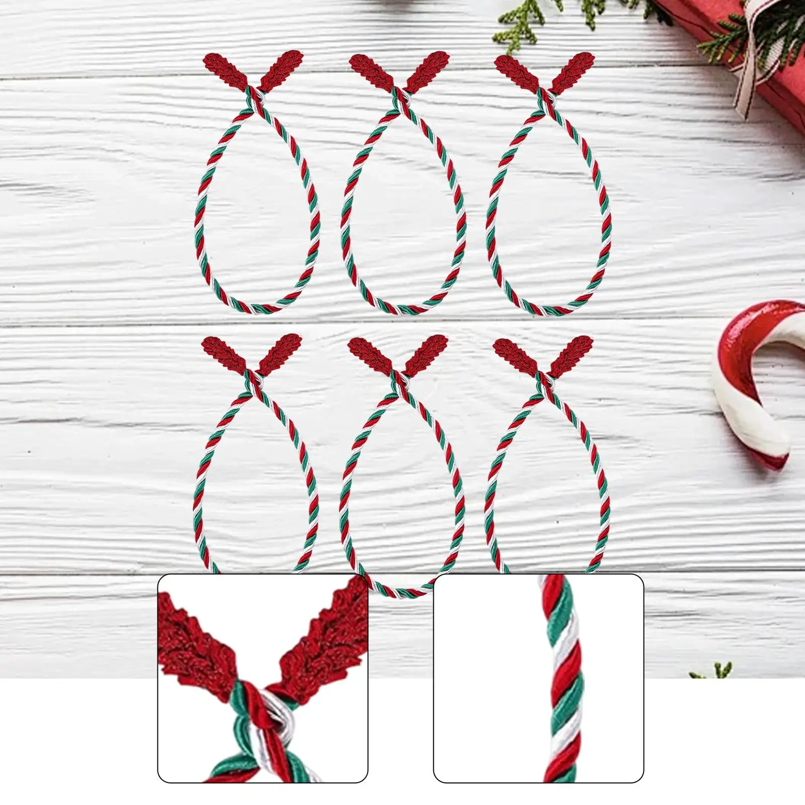 6 Pieces Garland Ties Ornaments Attachments Easy to Use Durability Christmas Garland Twist Ties for Wreaths Stairway Railing