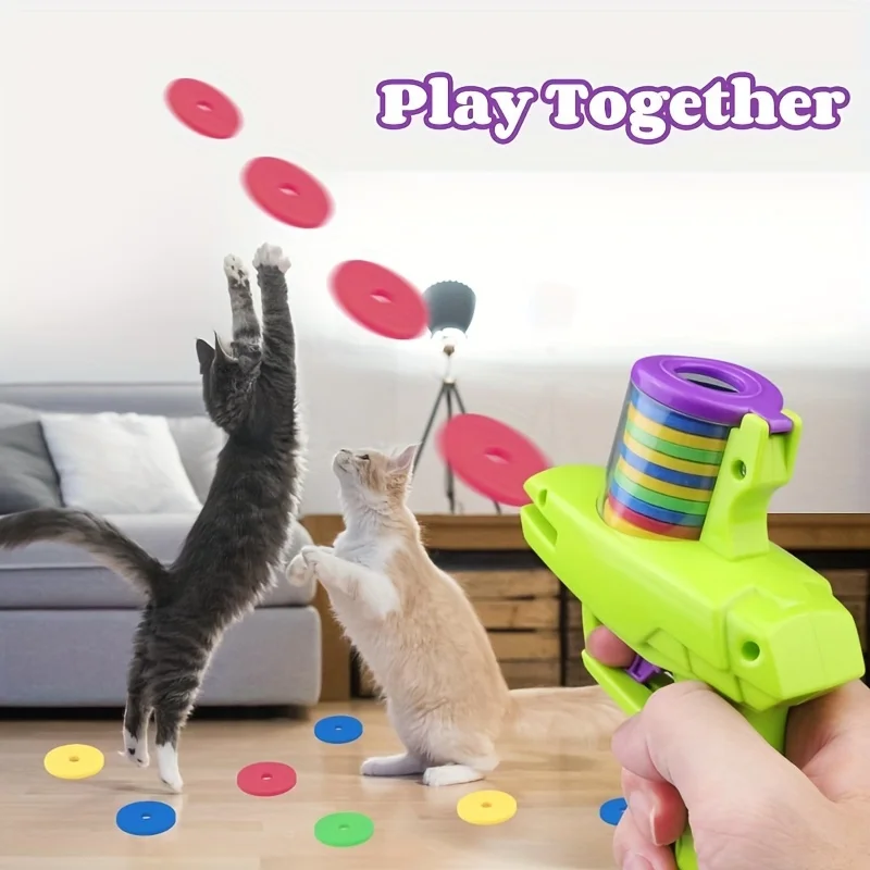 Juguetes divertidos para gatos, pistola de nabo con 15 Uds., espuma reutilizable, juguete interactivo para caza de mascotas, suministros para perros y gatos