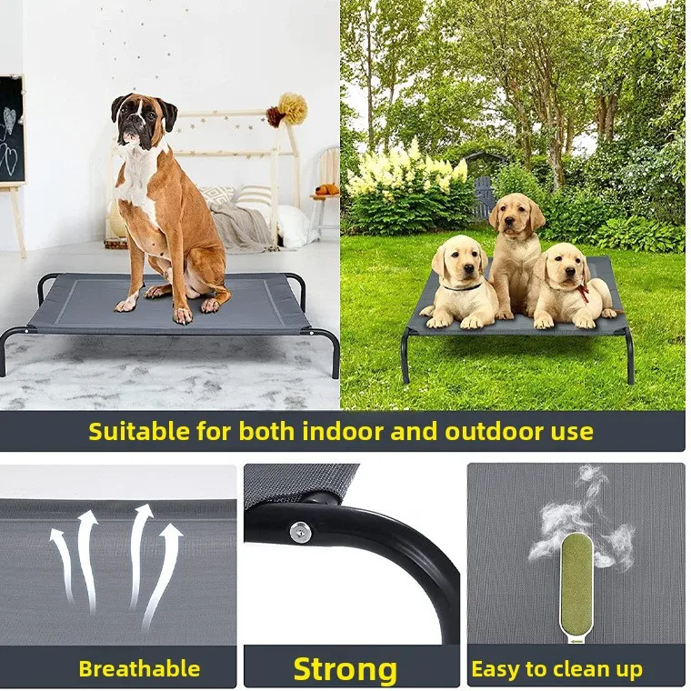 Cama para perros, perrera de verano para perros medianos y grandes, camas para mascotas Golden Retriever Corgi, cama de campamento para mascotas fuera del suelo para todas las estaciones