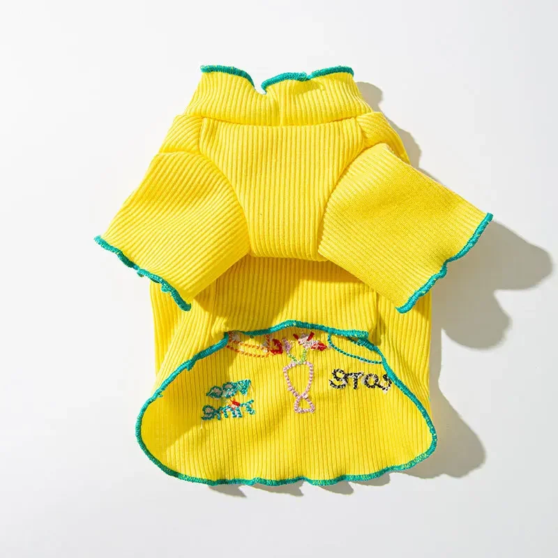 Ropa de verano para mascotas, camisa con estampado de moda para perros, sudaderas bonitas de encaje para cachorros, jerséis con patrón de dibujos animados para gatos, chaleco para cachorros, camisas, chaleco para gatos - imagen 5