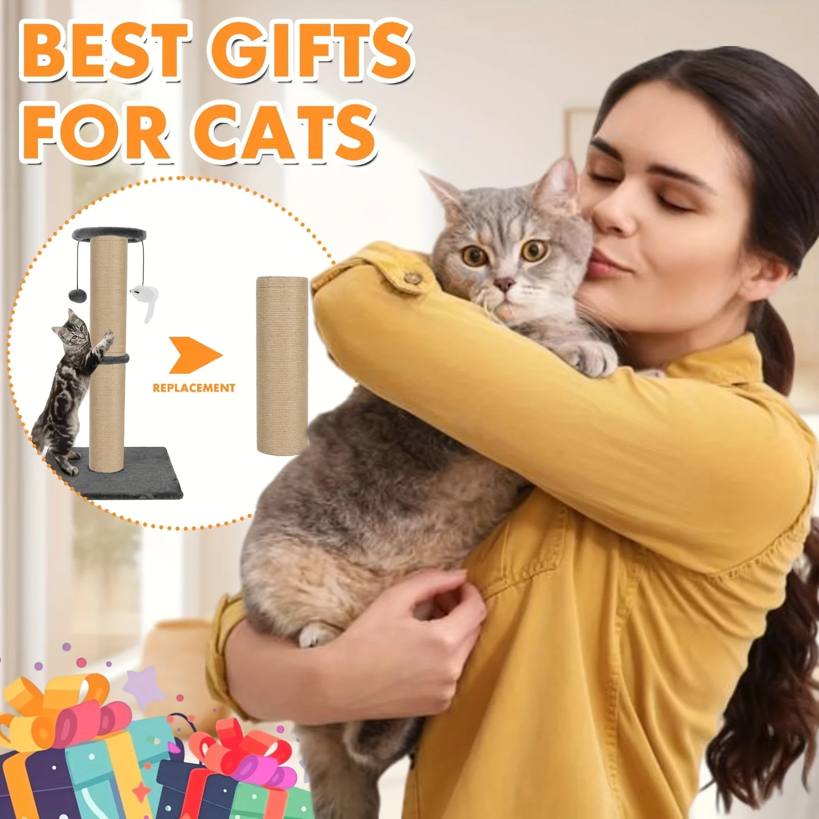 Accesorios de torre de escalada para gatos, juguete de repuesto para mascotas, poste rascador, tubo de cartón, DIY - imagen 3