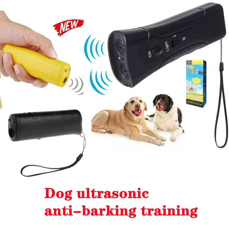 Repelente de perros por ultrasonido, dispositivo de Control 3 en 1 para entrenamiento de mascotas, antiladridos, entrenador disuasorio con linterna LED, nuevo - imagen 3