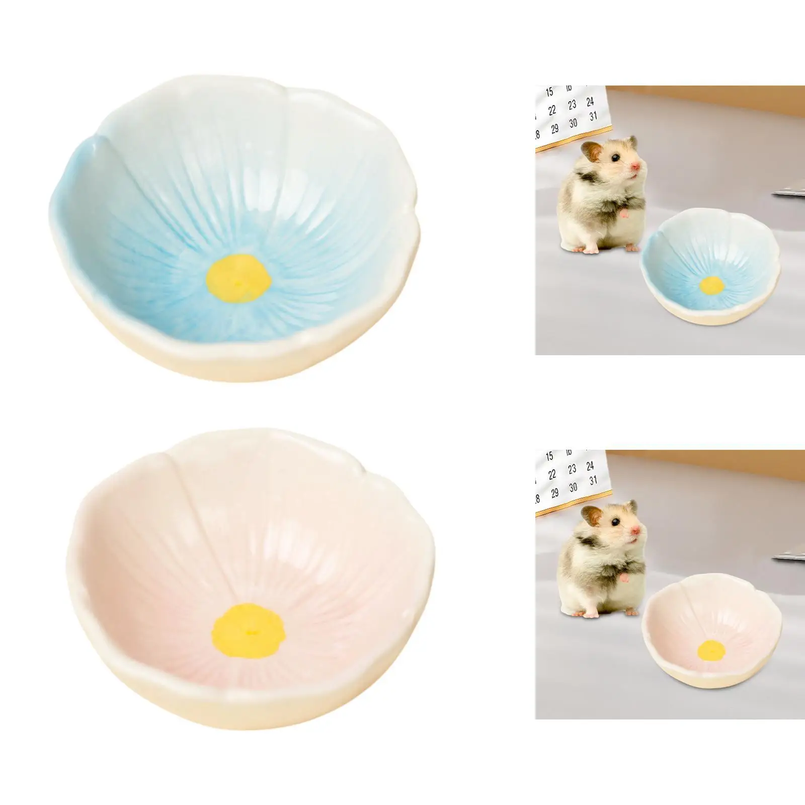 Hamster Ceramic Bowl,Small Animal Feeding Dish,Easy to Clean,Water Bowl,Hamster Food Dish,Guinea Pig Bowl for Gerbils Hamster