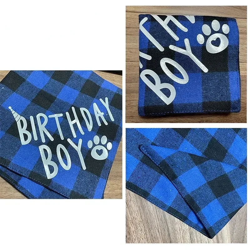 Conjunto de fiesta de cumpleaños para mascotas, pañuelo, sombrero, pajarita, suministros para festivales, celebración de productos para perros, mascotas, cachorros, gatos, tocado, pajarita - imagen 4