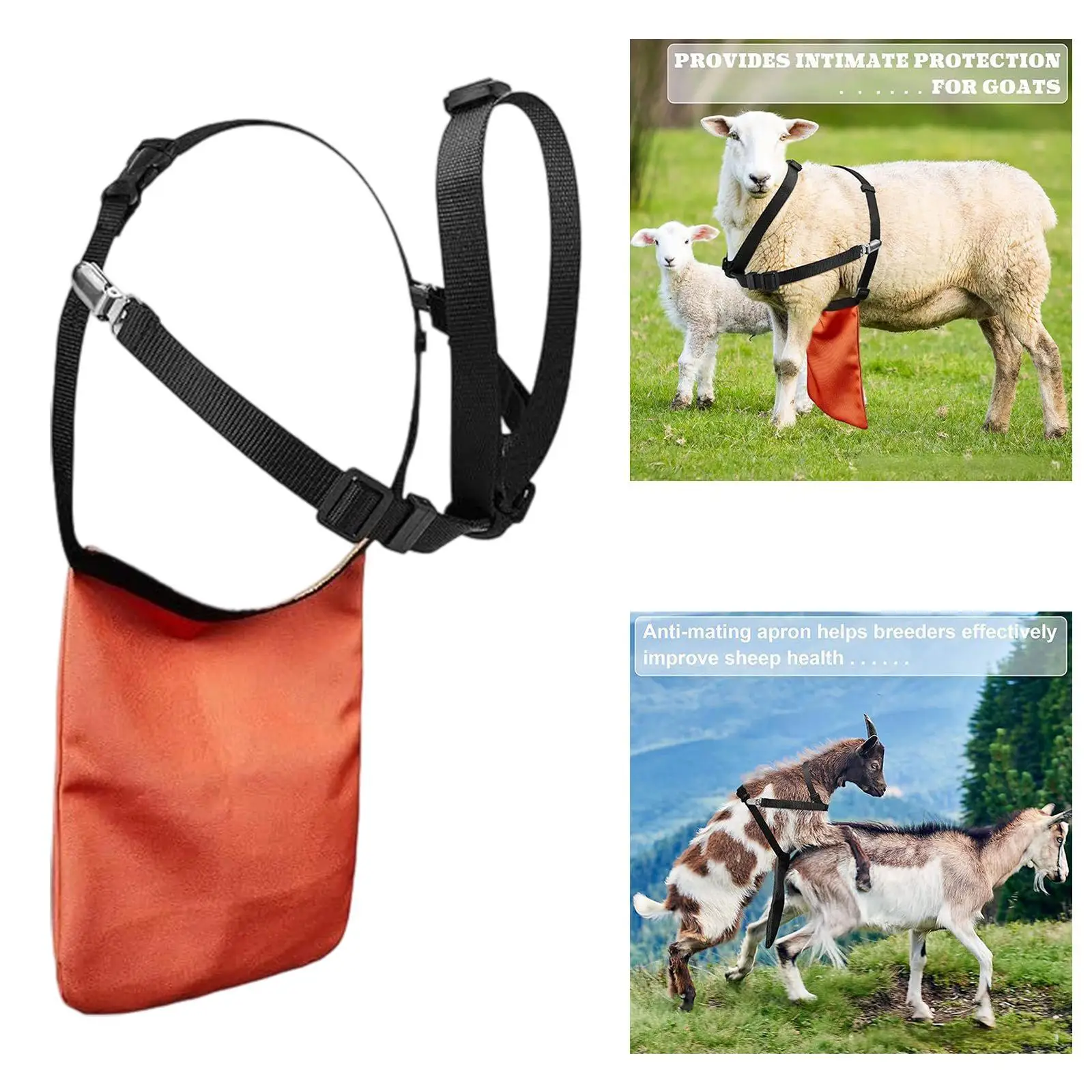 Delantal antirredormir para cabras, correa ajustable, resistente al desgaste, accesorio para ganado, Control de cría, falda para cabras, falda antiacoplamiento - imagen 3