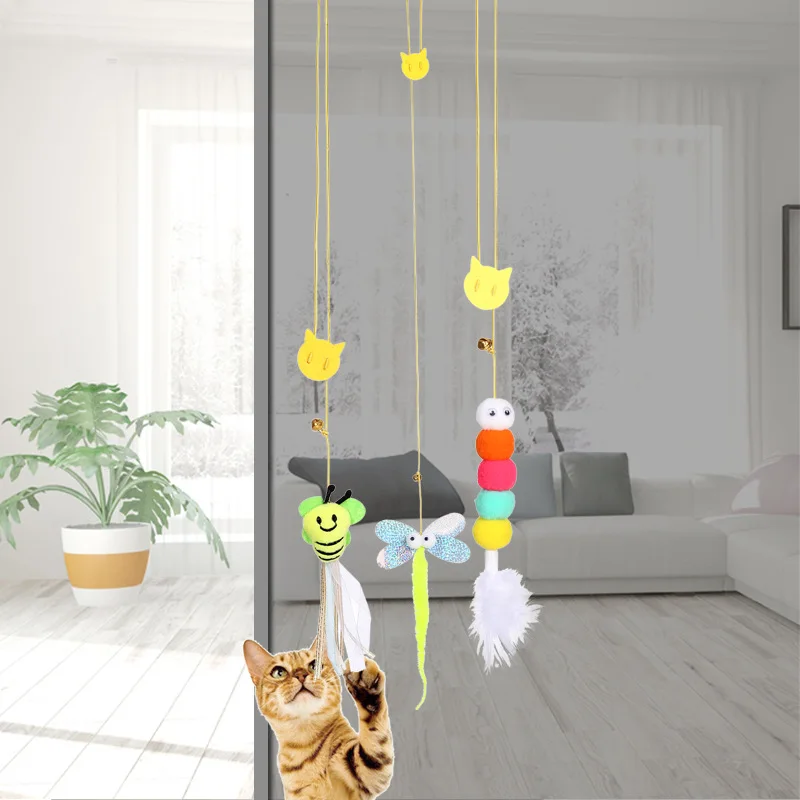 Puerta colgante suspendida, cuerda elástica, juguete para gatos, juguetes para gatos, columpio, puerta colgante, cuerda larga para gatos, accesorios de juguete para gatos - imagen 2