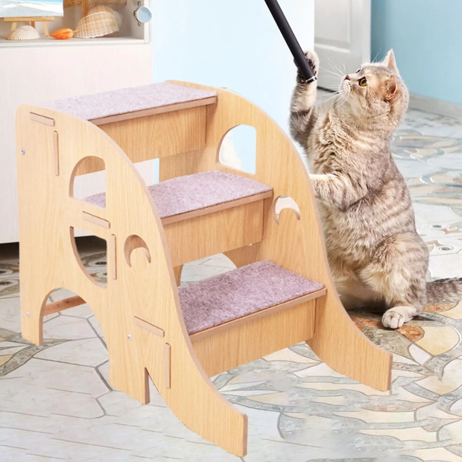 3 Step Dog Step Dog Indoor Ramp Dog Ladder Cat Stairs for Chair Car High Bed Indoor