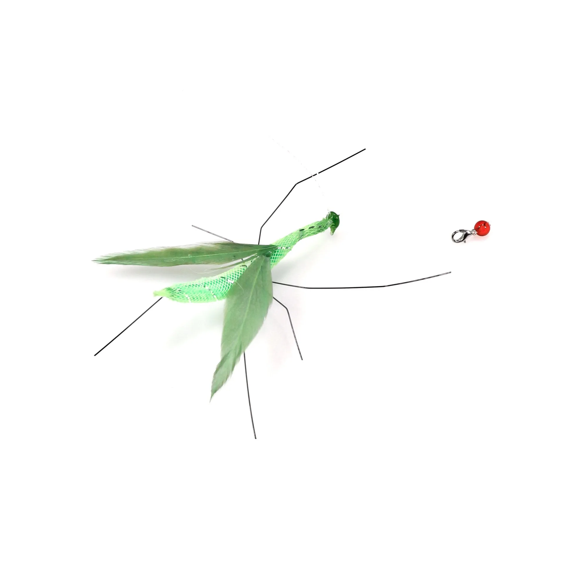 Cabezal de repuesto de insectos Mantis de simulación verde para gato, varilla de palo de Teaser, juguetes para gatos, 2/3/5 Uds. - imagen 5