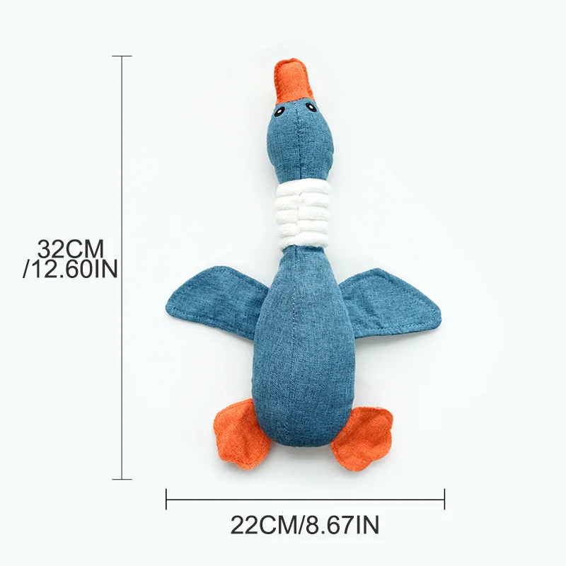 Juguetes de peluche para perro, juguete masticable de ganso salvaje con sonido chirriante para cachorros, perros medianos y grandes, limpieza de dientes, accesorios para perros - imagen 5