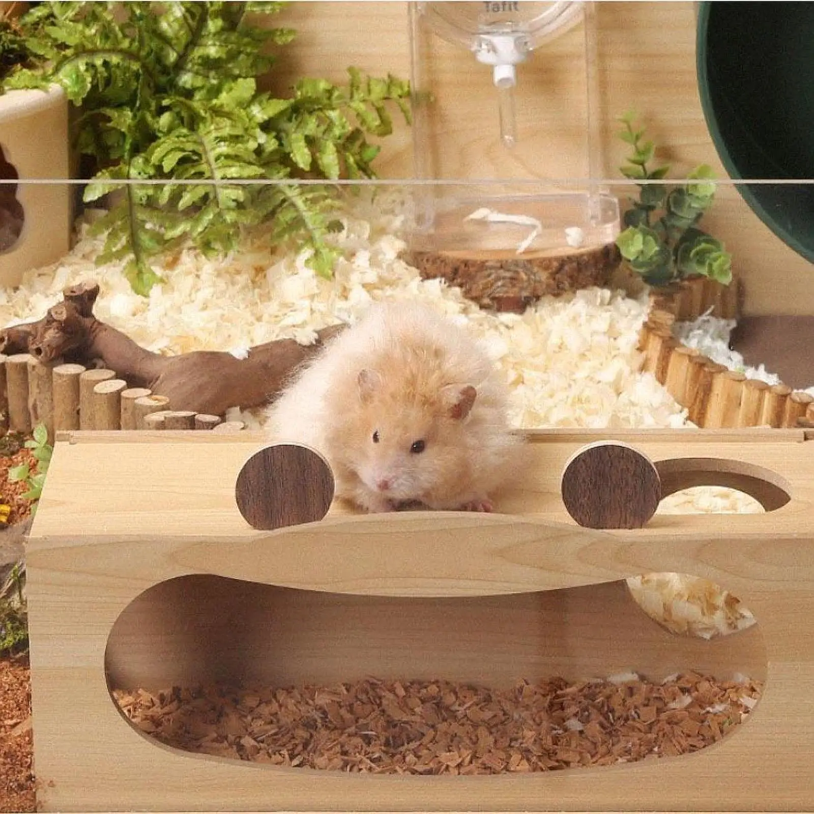 Hamster Wood House Hamster Hideout Hideaway Exploration Toy Cage Accessories for Chinchilla Gerbils Hamsters Small Pet