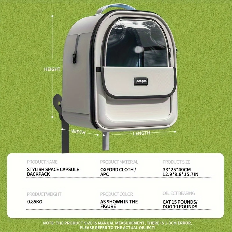 Mochila transportadora para mascotas, mochila grande para salir de gatos, cápsula espacial transparente, bolsa portátil transpirable, mochila, suministros para perros y gatos - imagen 2